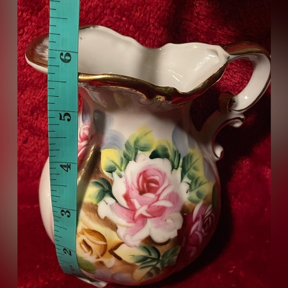 Vintage Andrea by Sadek pitcher and plate set - Roses made in Japan - #7597 - Picture 9 of 12